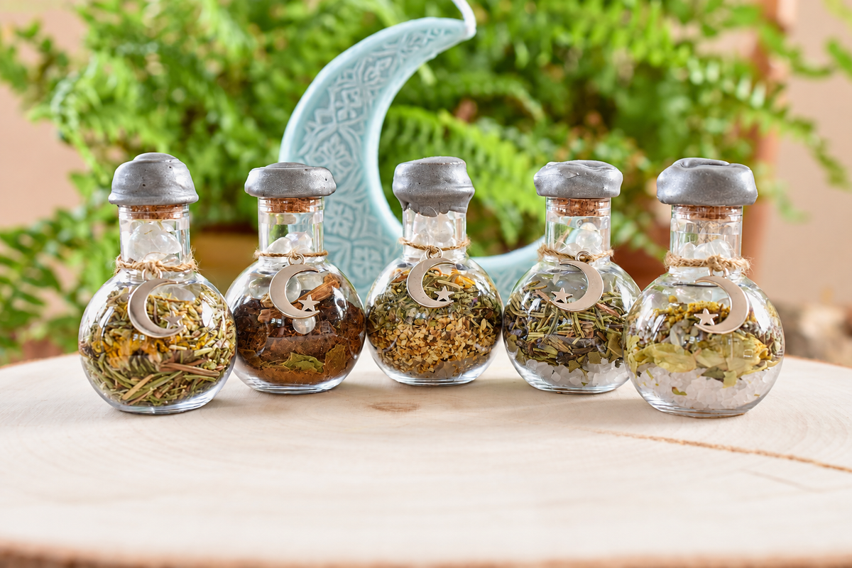 Moon Collection - five handcrafted lunar companion jars