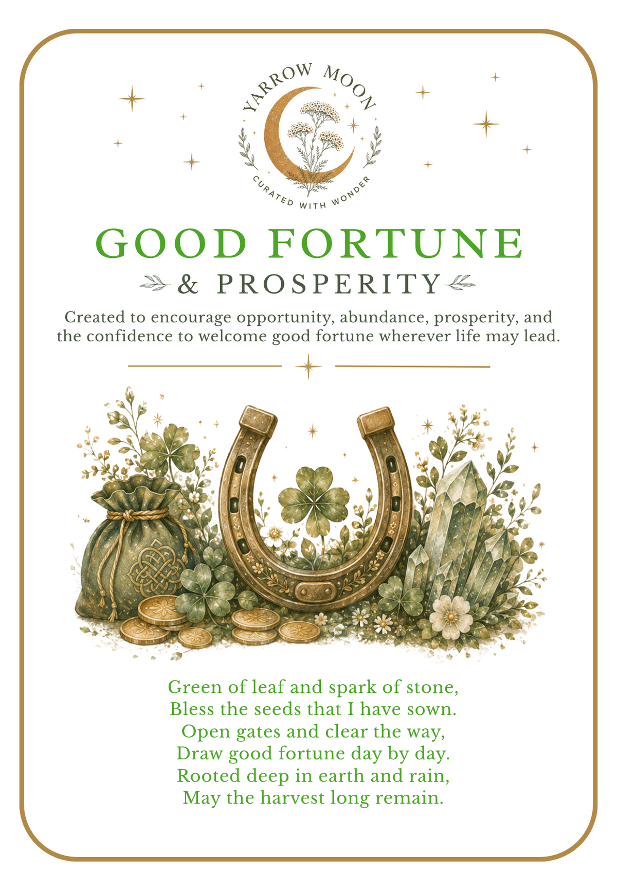 Good Fortune & Prosperity illustrated companion card