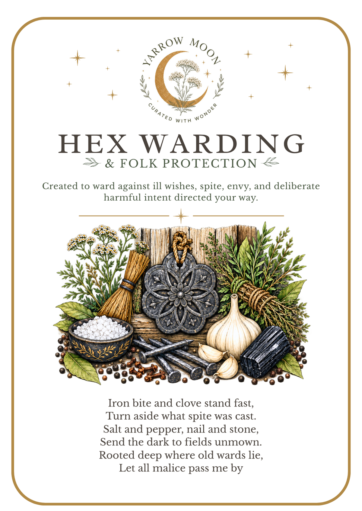Hex Warding & Folk Protection illustrated companion card