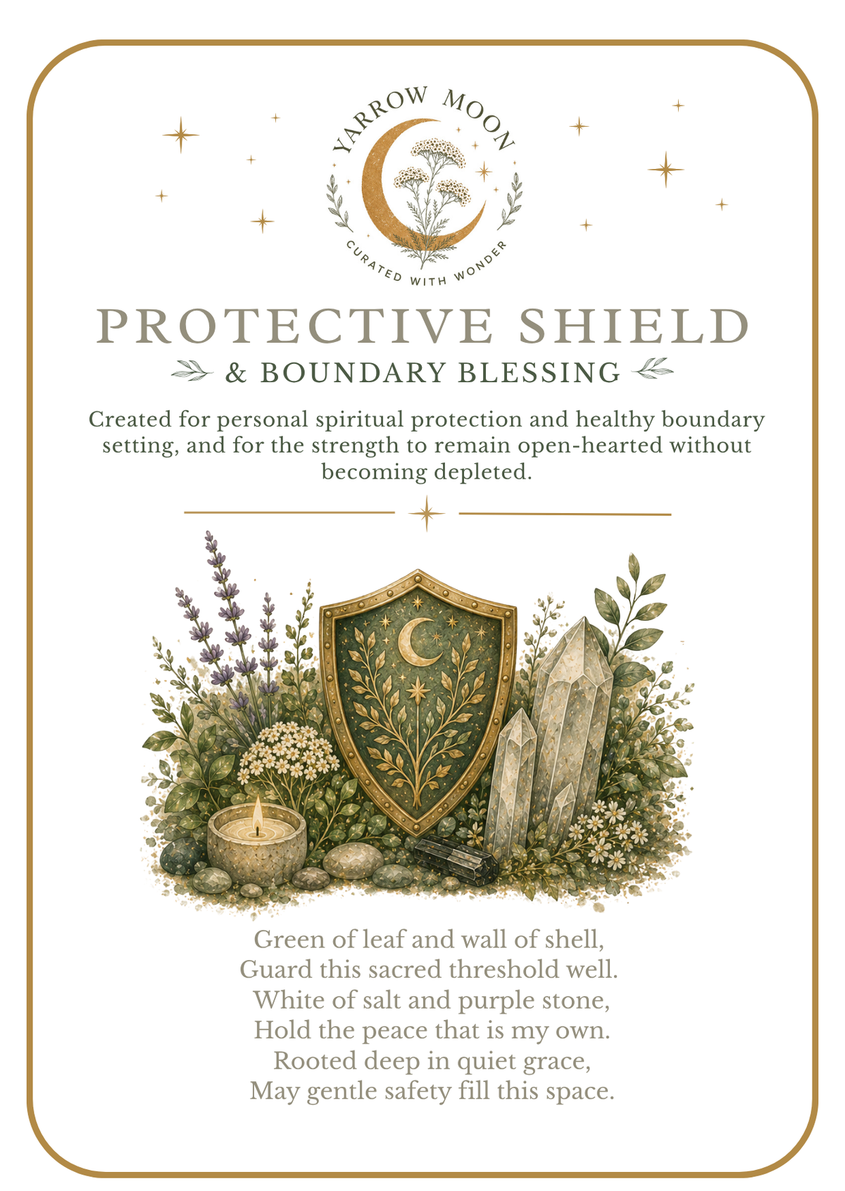 Protective Shield & Boundary Blessing illustrated companion card