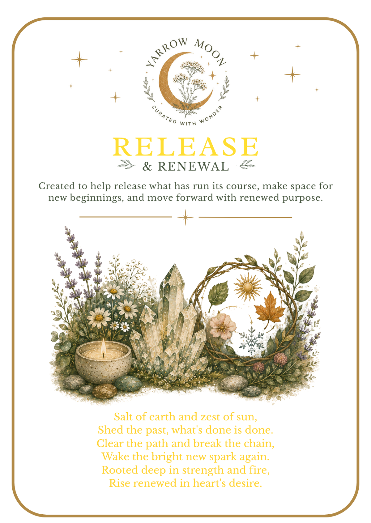 Release & Renewal illustrated companion card