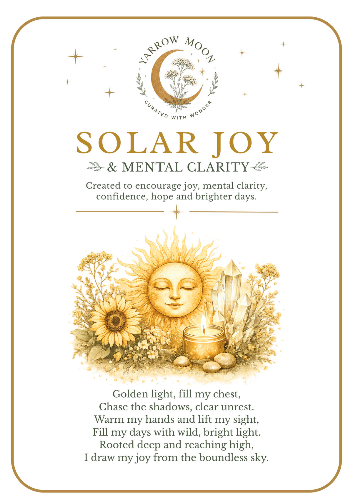 Solar Joy & Mental Clarity illustrated companion card