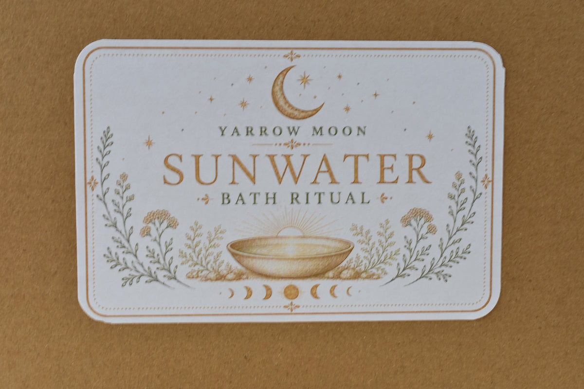 Closed Yarrow Moon Sunwater Bath Ritual Kit presentation box.
