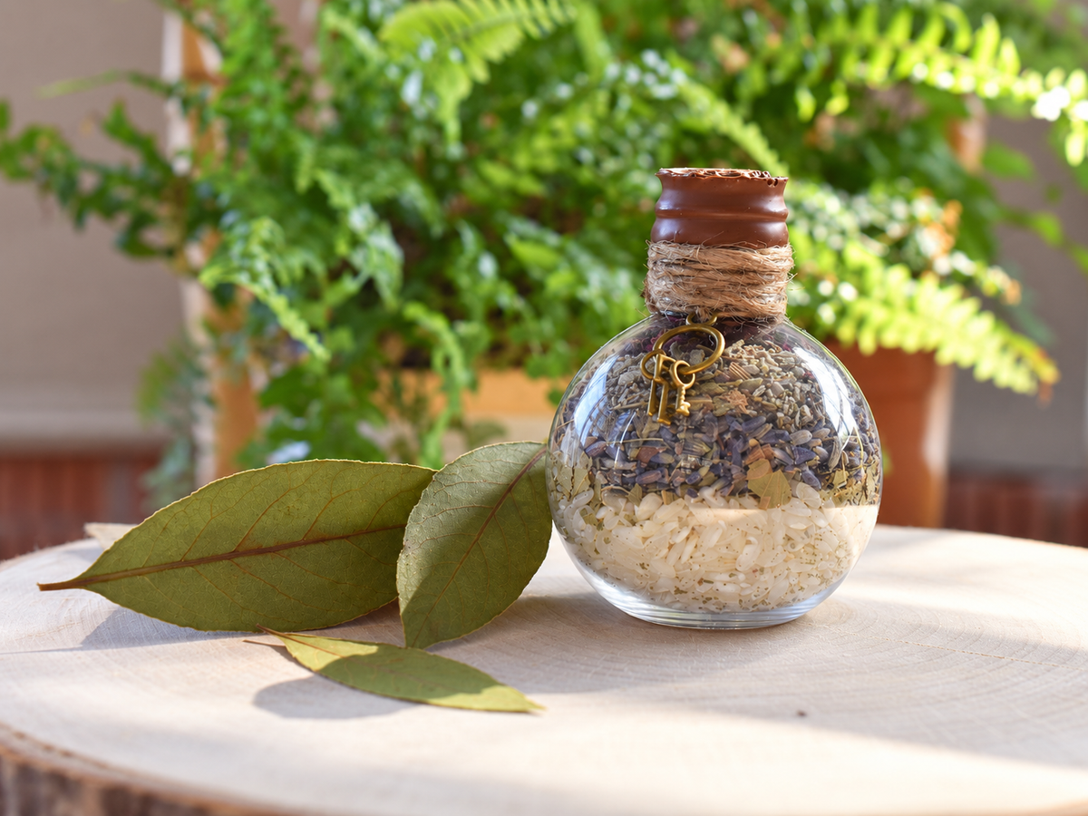 Hearth & Haven styled with bay leaves