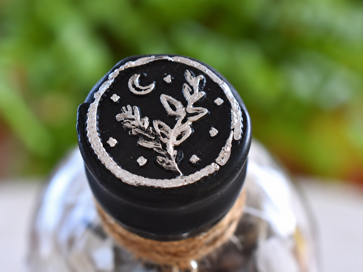 Hex Warding black wax seal detail