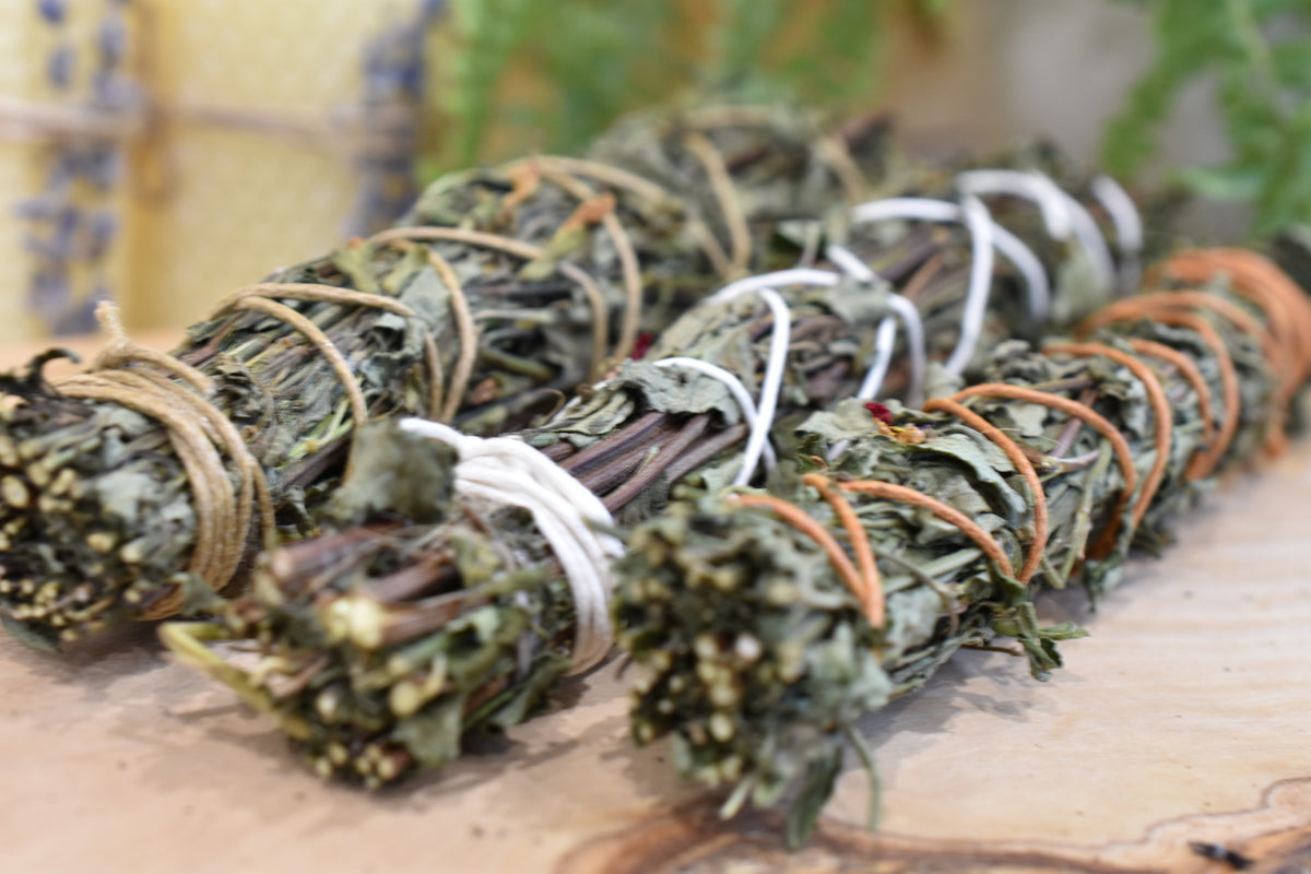 Handmade batch of Yarrow Moon Baby Sage Joyful Purification Wands