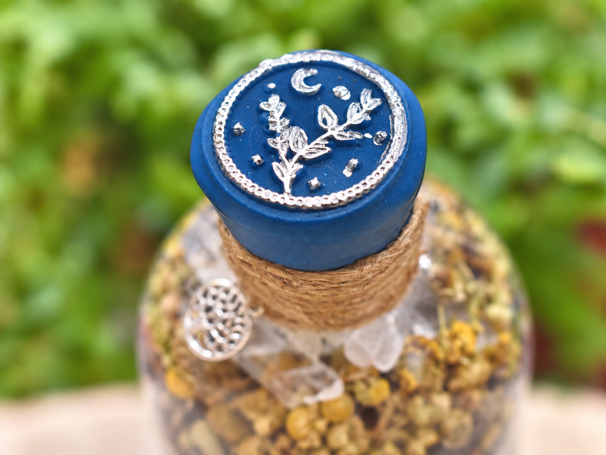 Tranquil Healing blue wax seal detail